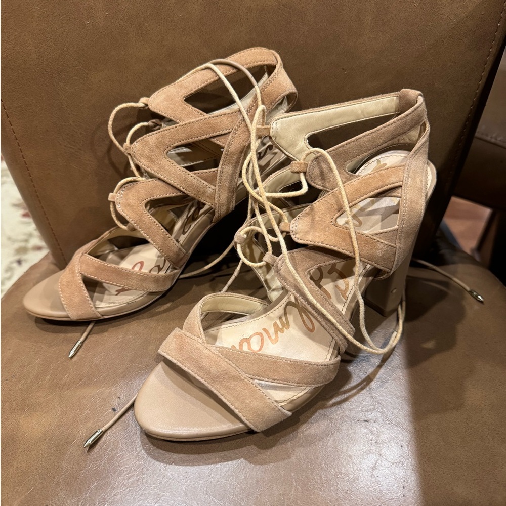 Sam Edelman Elegant Tan Strappy Heels Women’s 8.5 4 inch heels